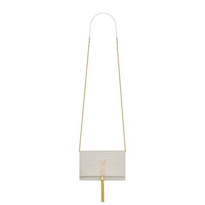 YSL KATE MONOGRAM TASSEL CHAIN WALLET IN CALFSKIN CROCODILE EMBOSSED 452159DND1J9207 (19*12.5*4cm)